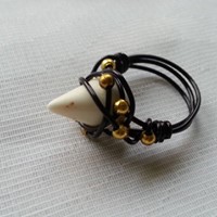 Wire wrapped rings with spike