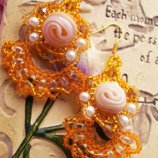 Elizabeth vintage style beaded earrings crystals