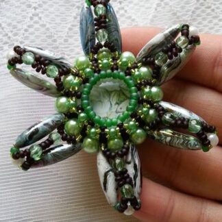 Starfish pendant pearls and cabochon