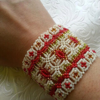 Goddess of fire beadwoven bracelet cuff - Bracciale Dea del Fuoco